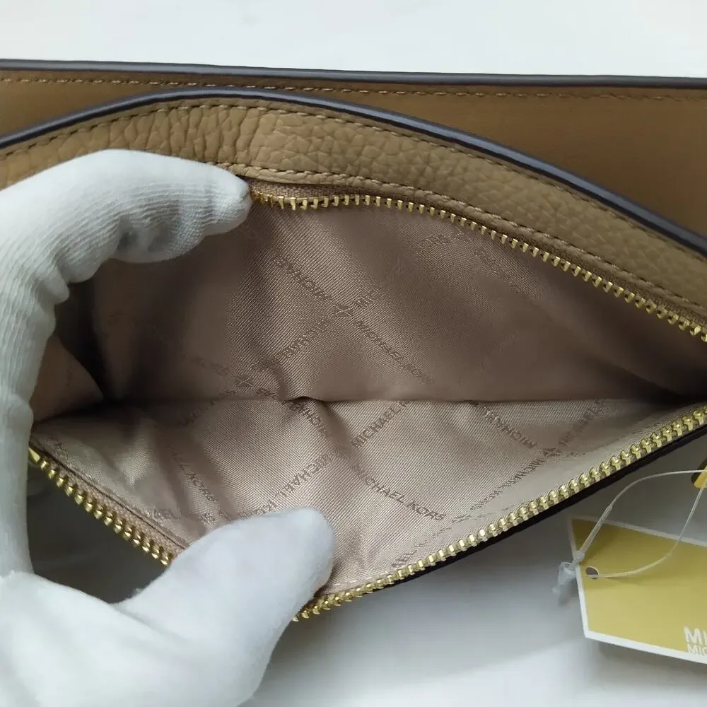 Michael Kors Reed Camel Leather Credit Card Bifold Snap Wallet - NWT $298